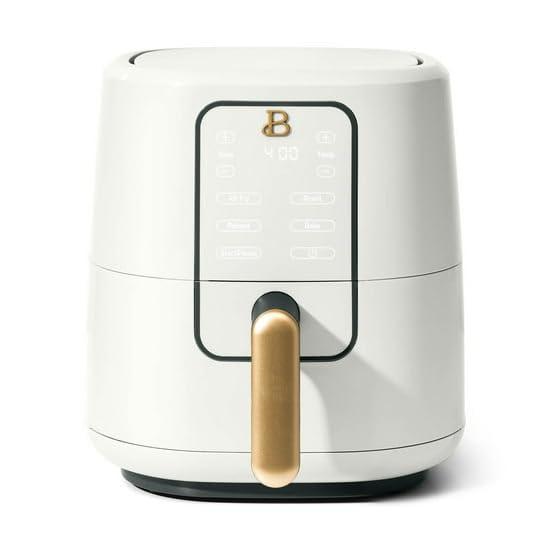 Beautiful-3-Quart Digital Air Fryer with TurboCrisp Technology by Drew Barrymore – 4 Preset Functions, 1200W Power, Non-Stick Coating, Dishwasher Safe Basket (White Icing)