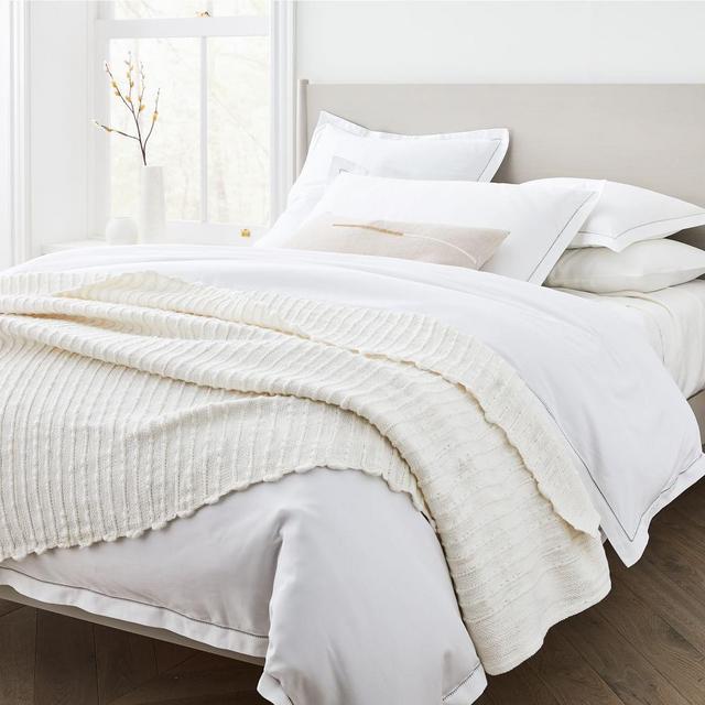 Soft Corded Bed Blanket, King, Stone White