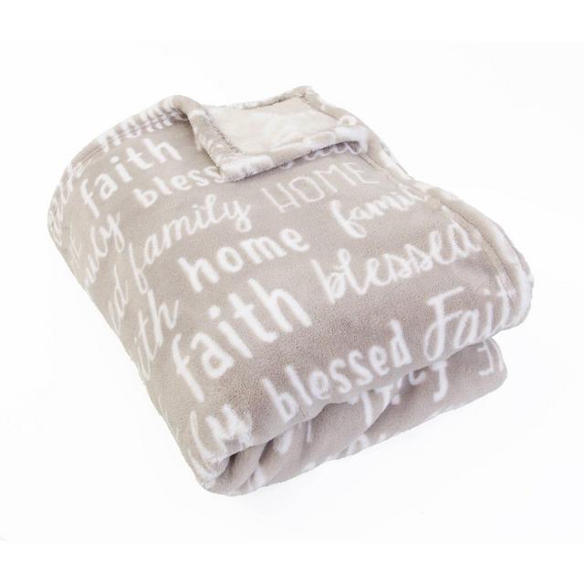 50"x70" Pearson Family Words Printed Loft Fleece Throw Gray - Décor Therapy