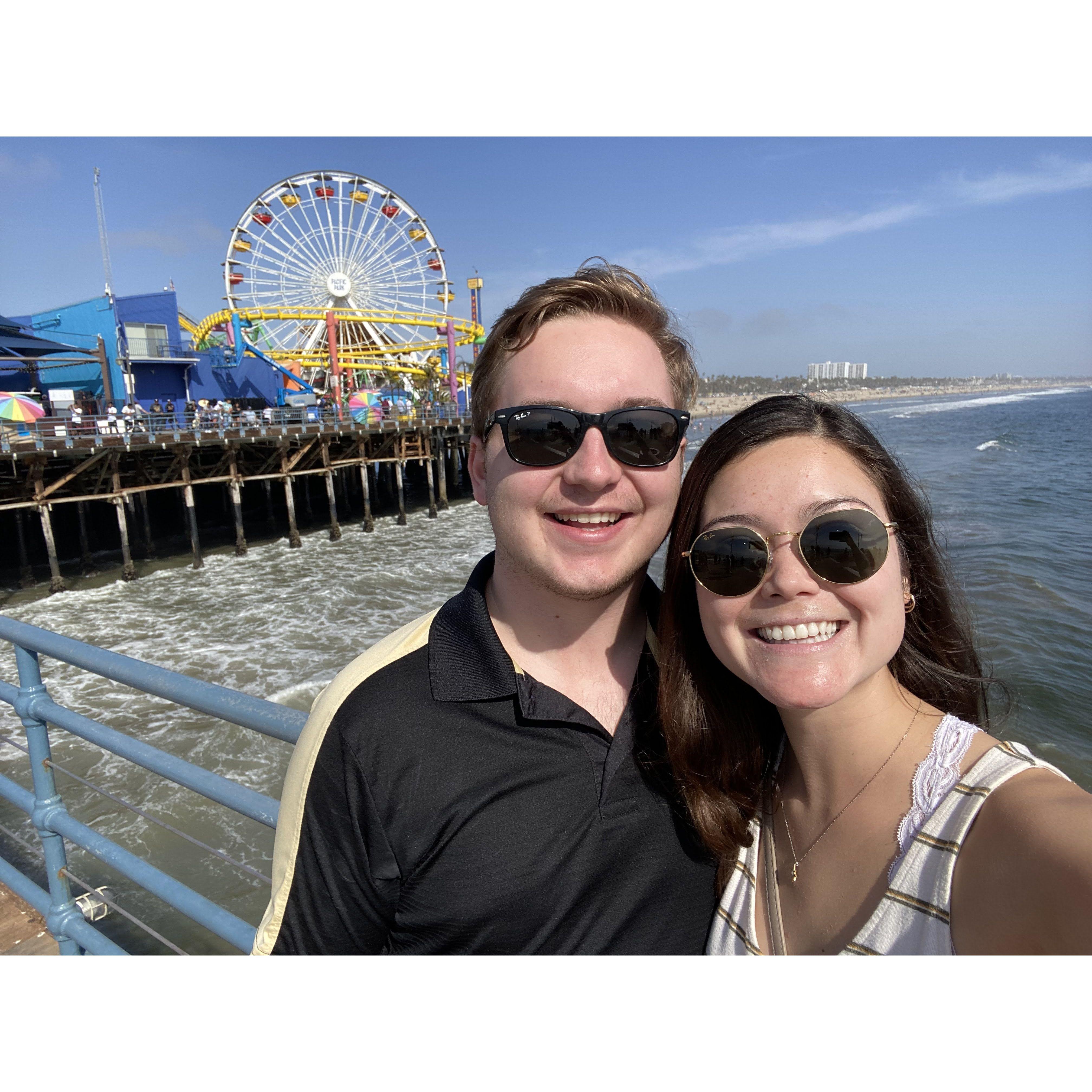 Visiting Santa Monica pier during one of our LA visits