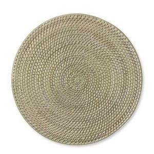 White Wash Woven Hapao Round Place Mat