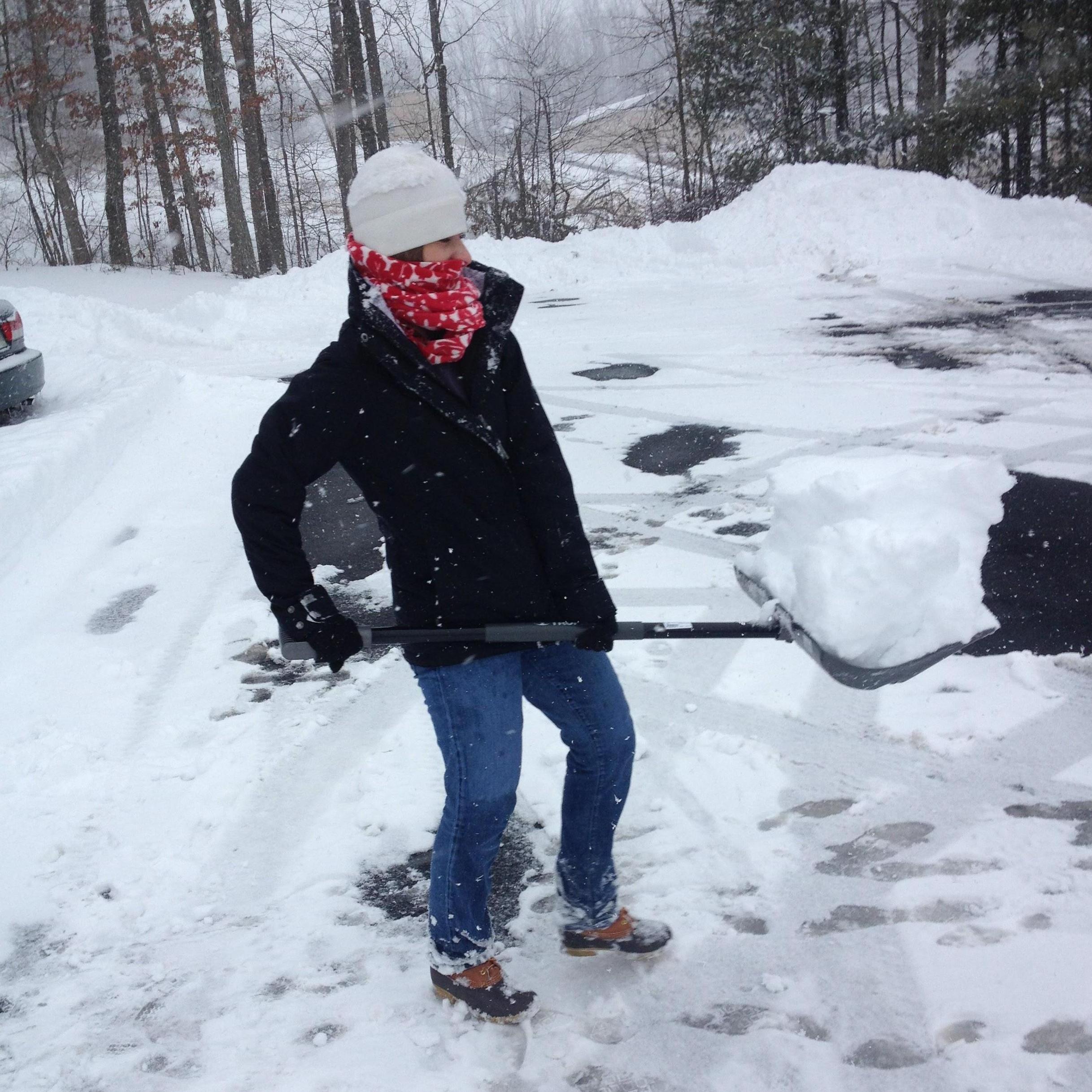 Lauren's first time shoveling snow as taught by a New England veteran. 02.13.2014