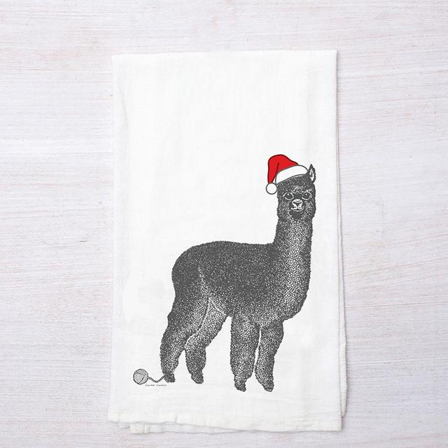 Santa Alpaca Towel Set Of 2