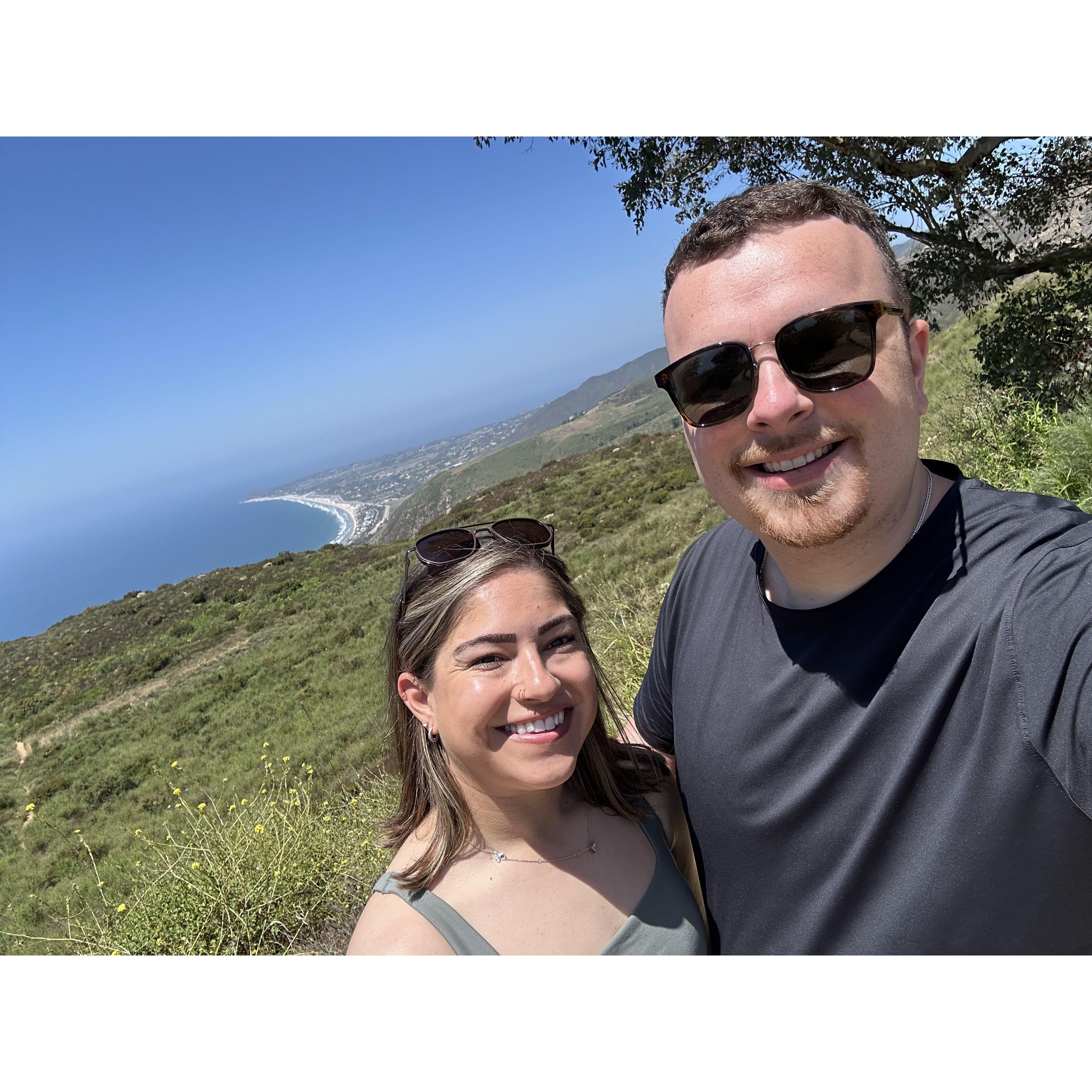 Right after Trevor proposed in Malibu, CA