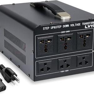 5000 Watt Voltage Converter Transformer Heavy Duty Step Up/Down AC 110V/120V/220V/240V Power Converter with 3 US Outlets, 3 Universal Outlets, Resettable Circuit Breaker Protection