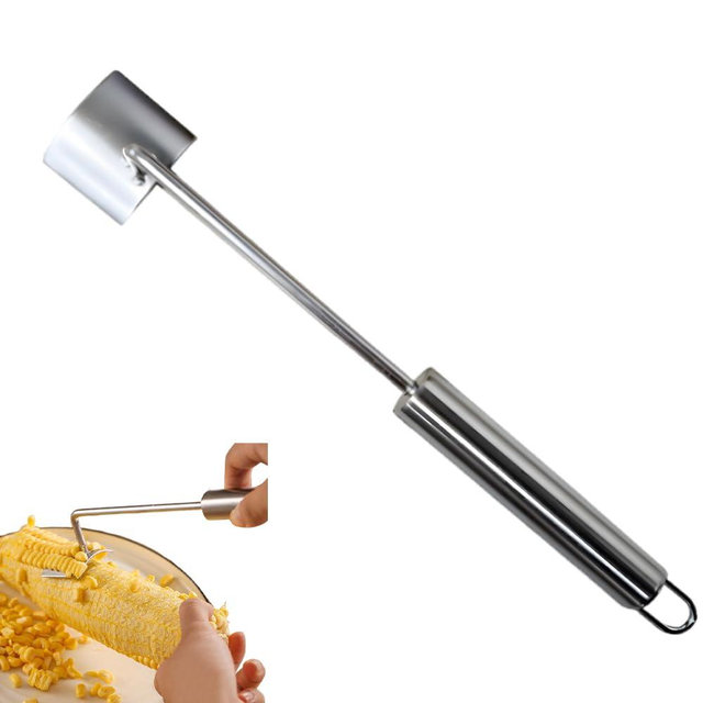 Corn Peeler for Corn on the Cob, 2025 Upgraded Easy Clean Corn Cob Peeler, Long Handle Stainless Steel Corn Cob Stripper Tool, Corn Cutter Remover Tool Kitchen Gadgets (1, B)