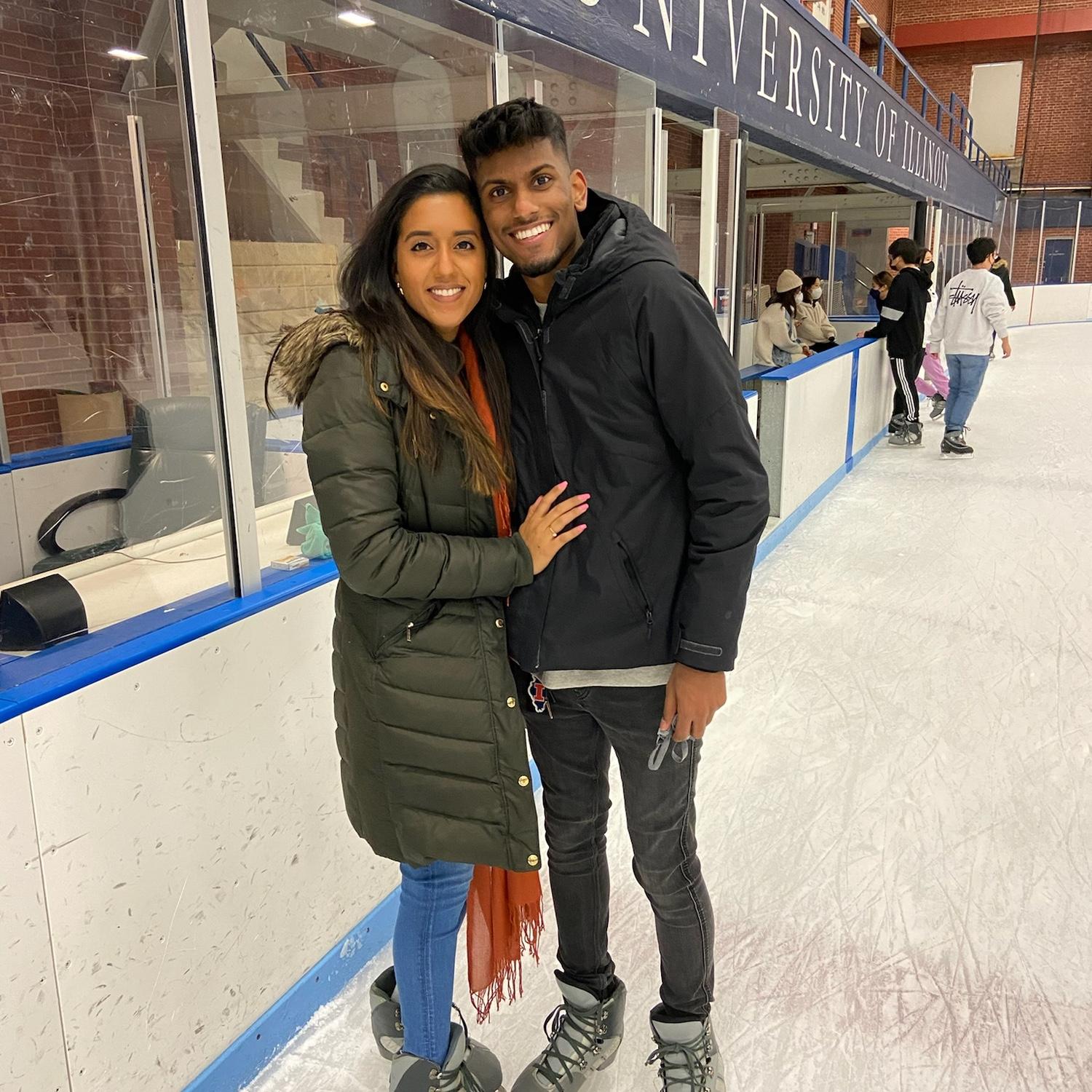 Steve can skate circles around Sarah any day