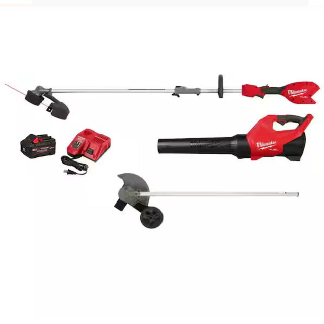 Milwaukee M18 FUEL 18V 16 in. Brushless Cordless QUIK-LOK String Trimmer/Blower 8.0 Ah FORGE Combo Kit w/ Edger Attachment 3031-21-49-16-2718