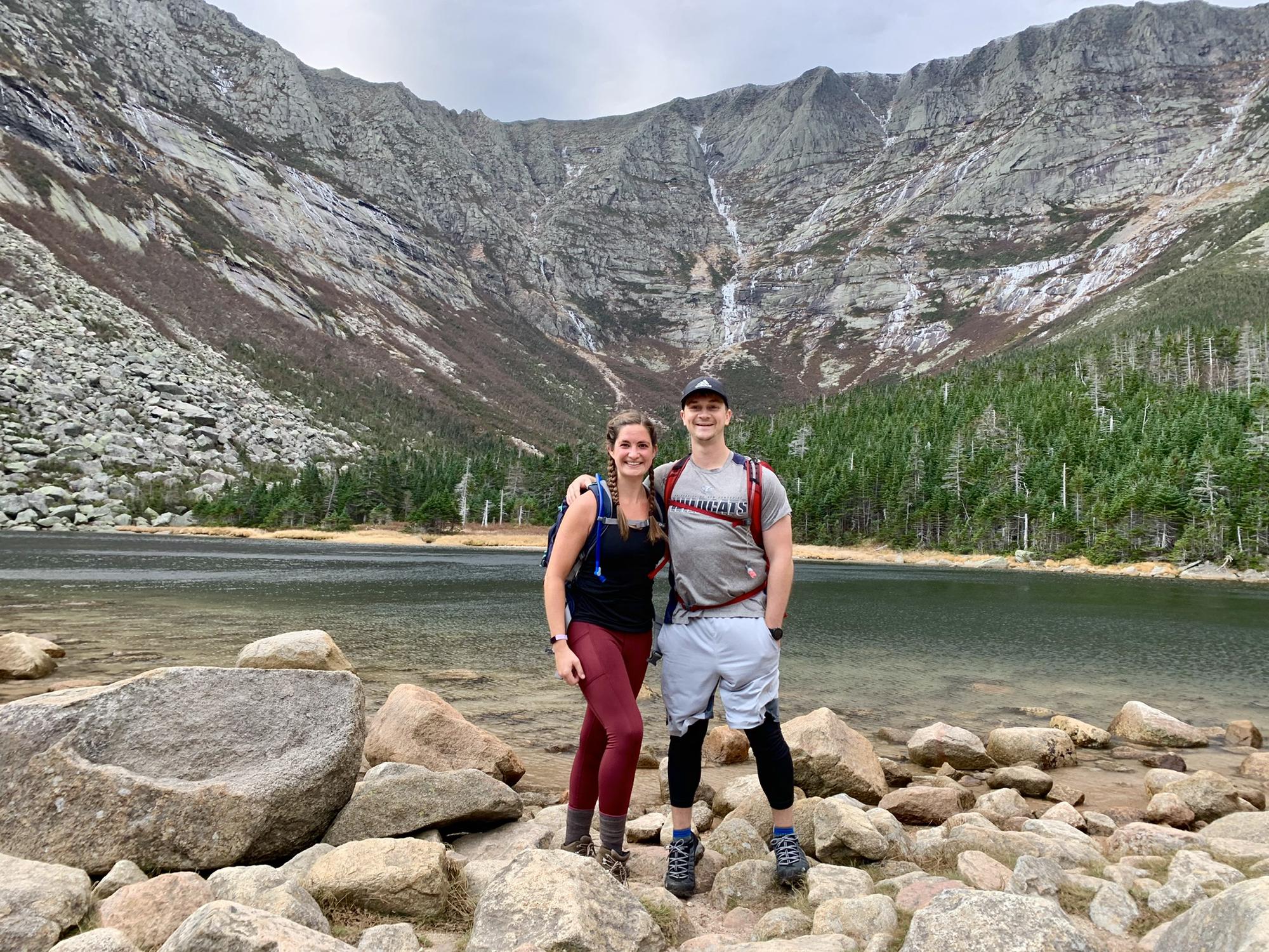 Part way through our hike up Mount Katahdin at Jordan Pond