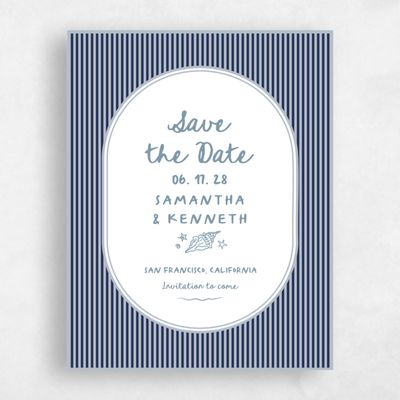 Midnight Blue Wedding Save the Date - Sole Portrait