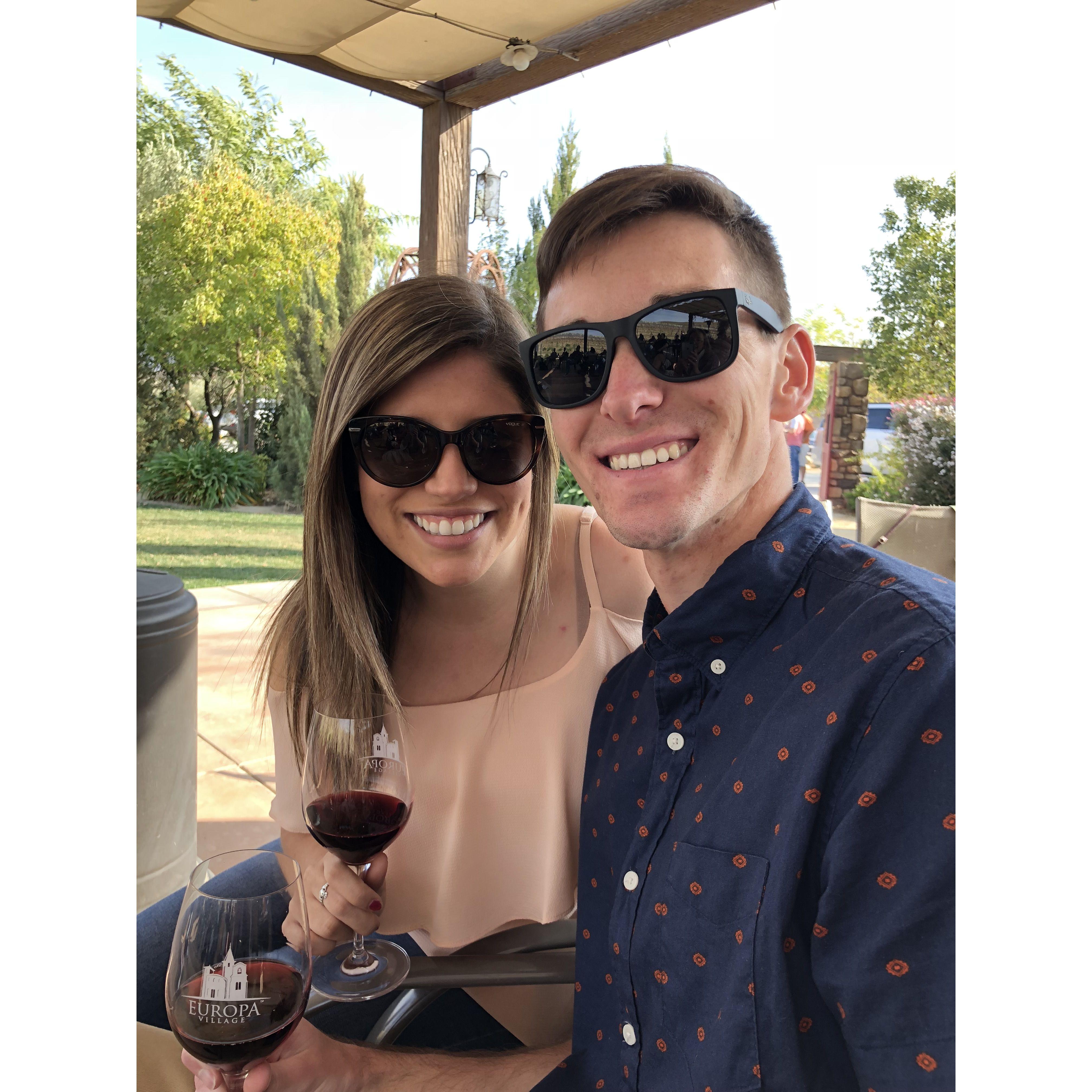 Katie meeting Nathan's family at Europa Winery where the engagement took place years later!
