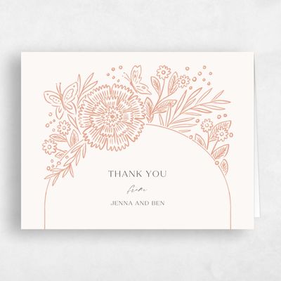 Salmon, Pink Wedding Thank You - Keita Landscape
