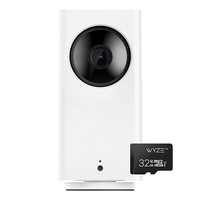 Wyze Cam Pan v2 1080p Pan/Tilt/Zoom Wi-Fi Indoor Smart Home Camera with Color Night Vision, 2-Way Audio, Compatible with Alexa & The Google Assistant with Wyze 32GB MicroSDHC Card Class 10