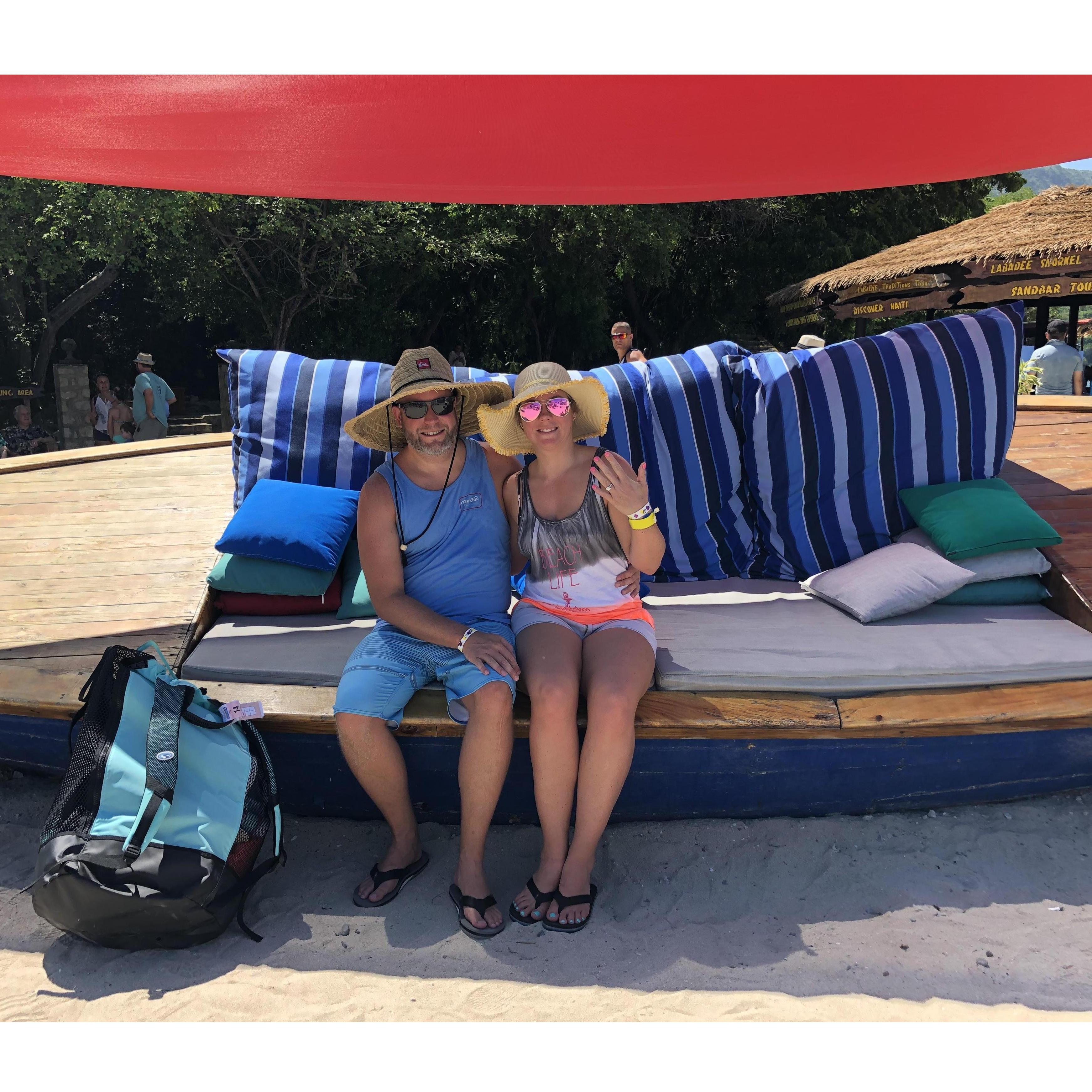 RIGHT AFTER I said YES to marrying this man! Labadee, Haiti 08.01.19
