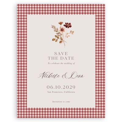 Light Greige, Beige Wedding Digital Save the Date - Viva Portrait
