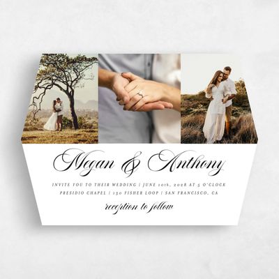 White Diamond Wedding Invitation - Jessenia Multiphoto