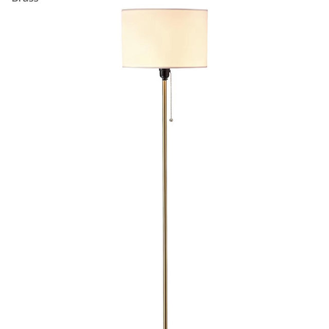 O’Bright Ted - Drum Shade Standing Lamp, Pull Chain Switch, E26 Socket, Modern Minimalist Design, Simple Floor Lamp for Living Room, Bedroom, Office, Antique Brass