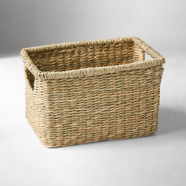 Flynn Seagrass Rectangle Basket, Natural, 10x7in