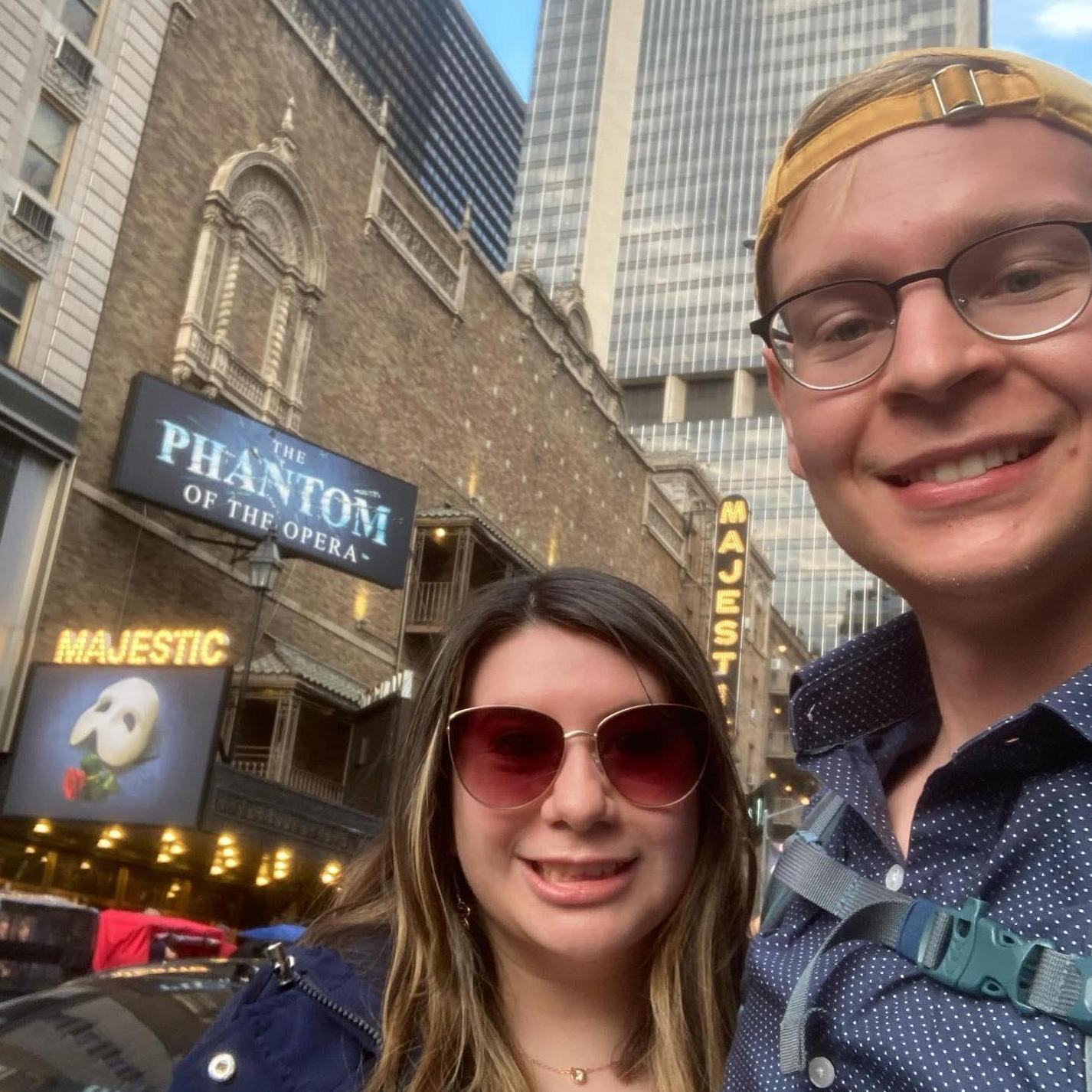 On our way to watch the Phantom of the Opera on Broadway