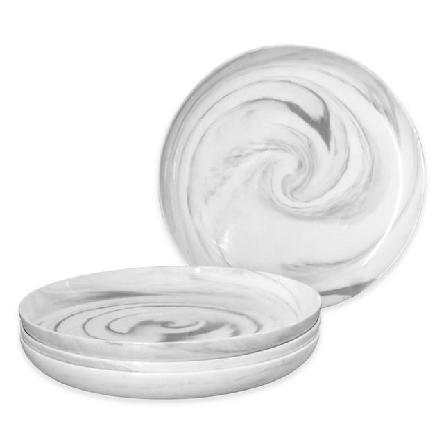 Artisanal Kitchen Supply® Coupe Marbleized Salad Plates in Grey (Set of 4)