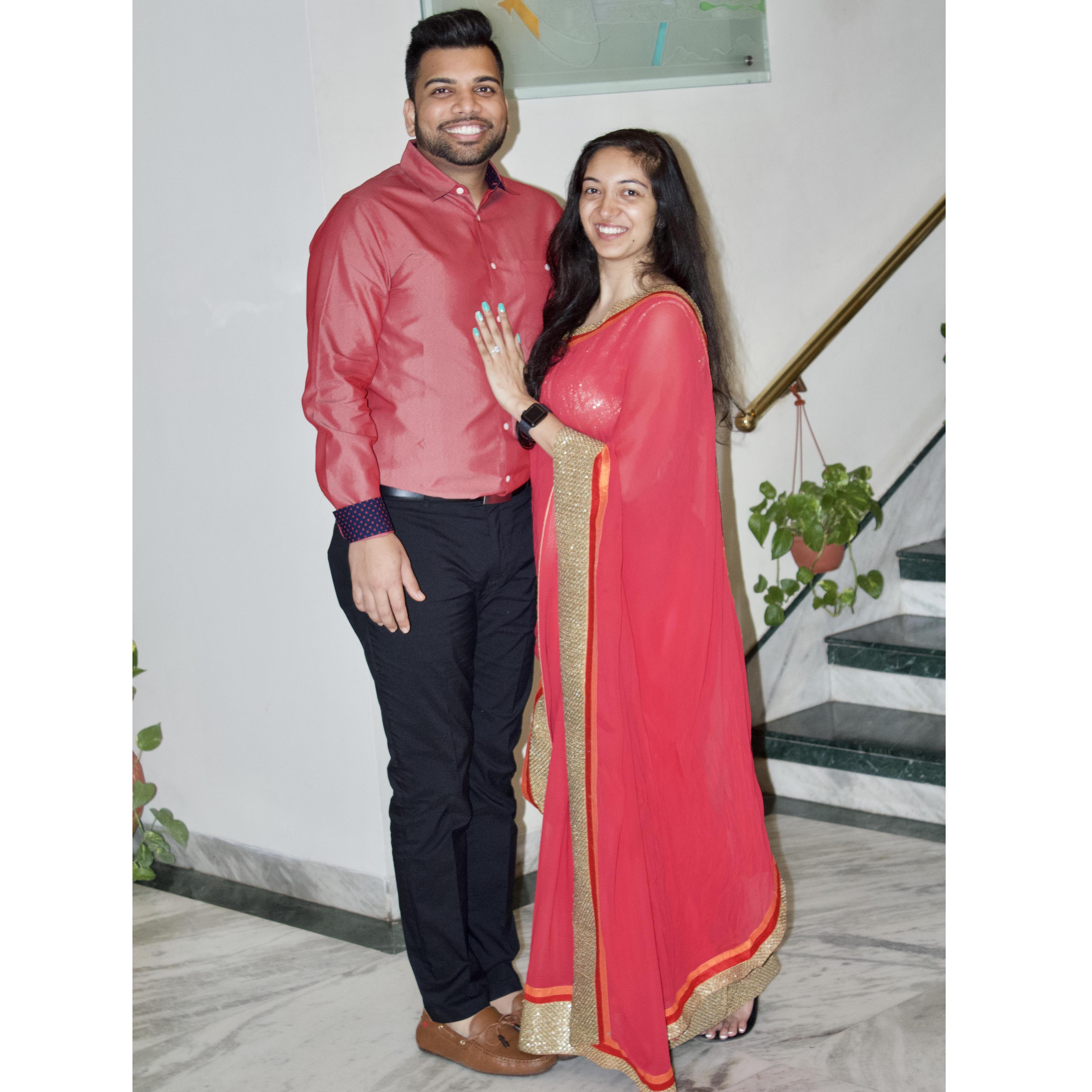 The trip to India when the couple did their wedding shopping!