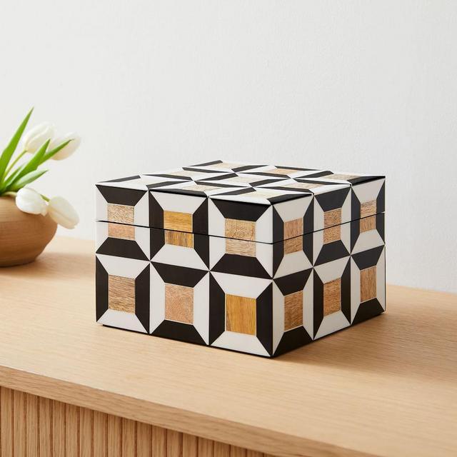 Lucia Tessellated Dec Boxes, Box, Multi, Mixed Materials, Small