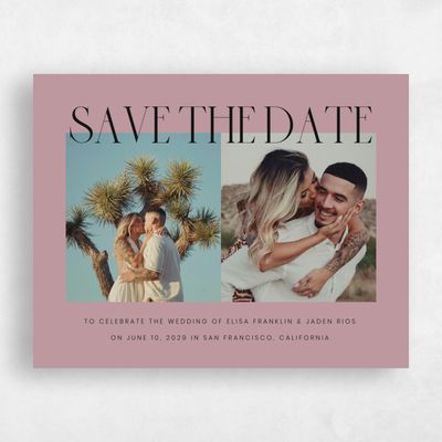 Dusty Rose, Pink Wedding Save the Date - Garrett Multiphoto
