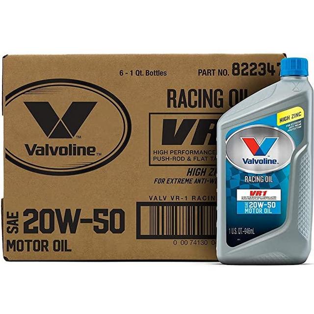 Valvoline - 822347-CS VR1 Racing SAE 20W-50 Motor Oil 1 QT, Case of 6