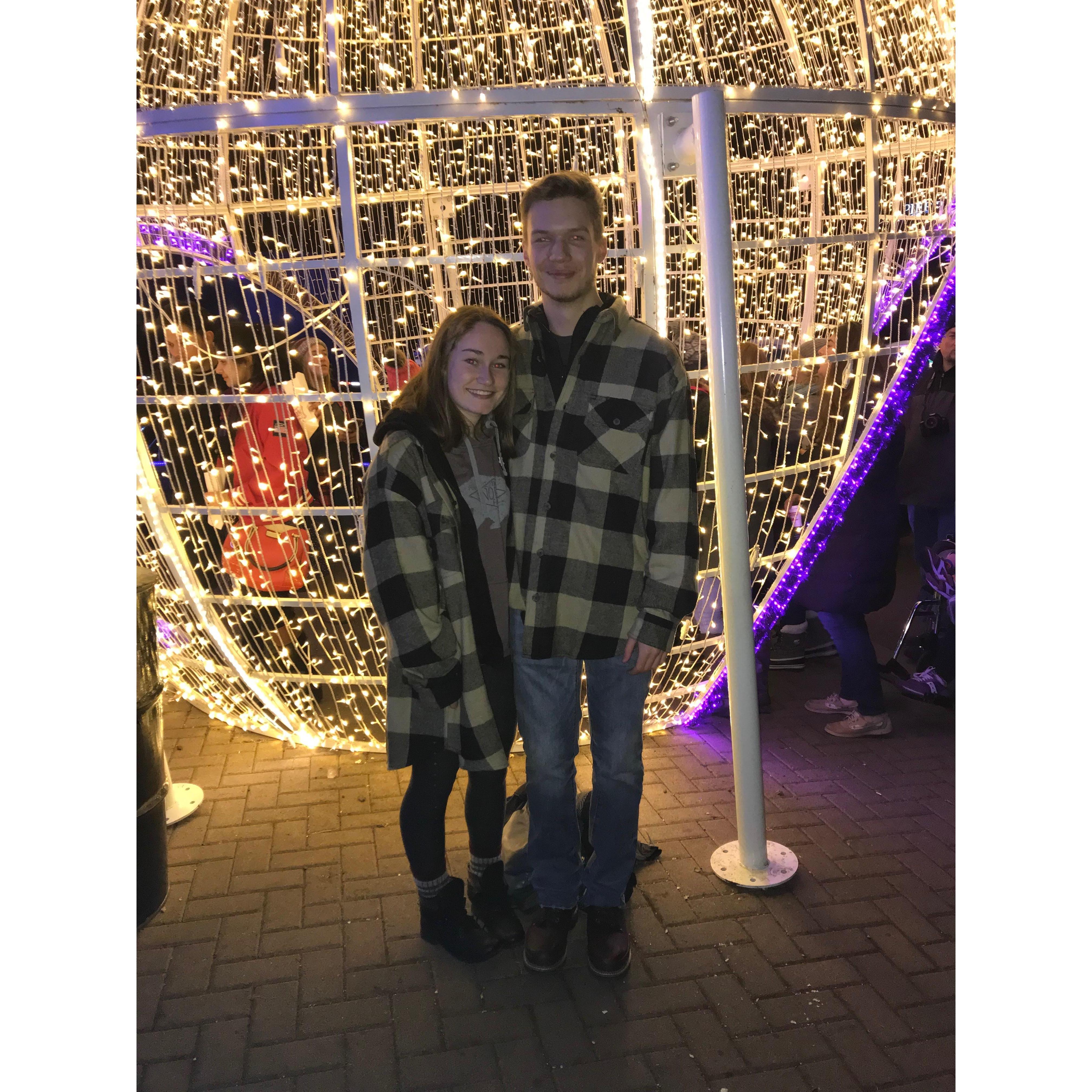 Bentleyville year 2. Matching Flannels. December 2017.