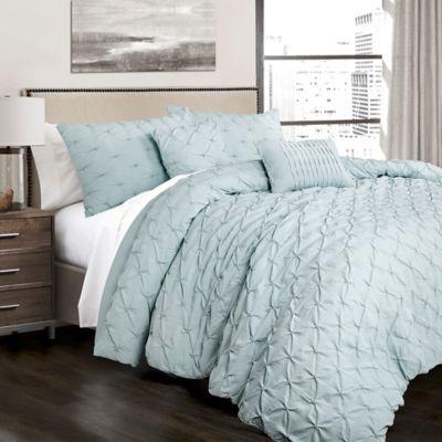 Lush Decor Ravello Pintuck Full/Queen Comforter Set in Blue