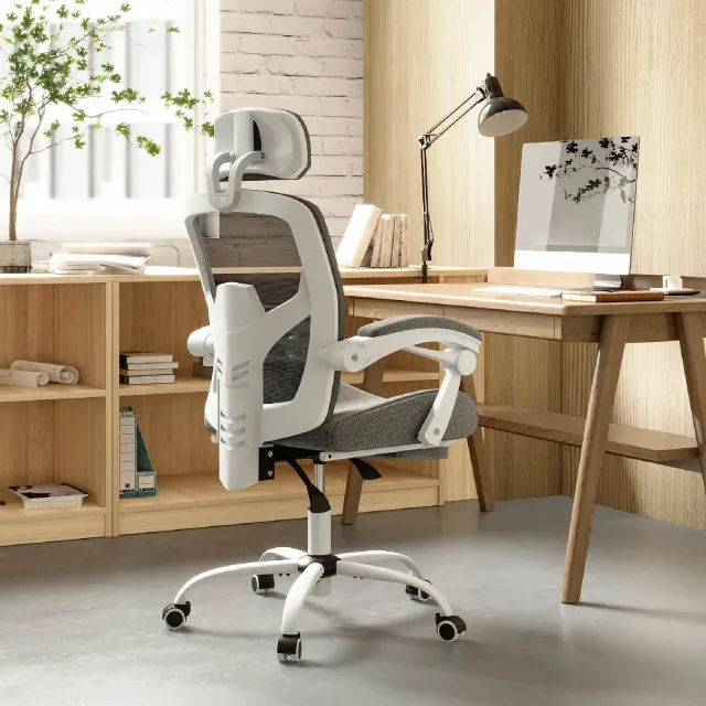 Bestier Office Chair Ergonomic Desk Chair, Home Mesh Office Desk Chairs with Wheels, Lumbar Support Pillow and Padded Armrests, Comfy Gaming Chair