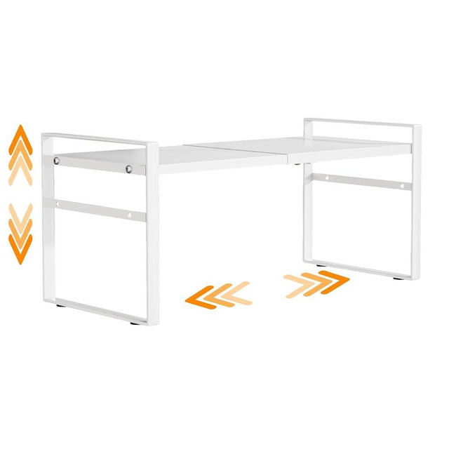 Expandable Cabinet Shelf Organizer Riser for Kitchen Pantry Cupboard Under Sink Countertop,kitchen cabinet shelf (white)