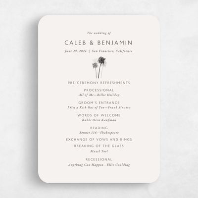 White Rounded Wedding Program - Anacostia