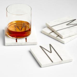 Marble Monogram Coaster, Set of 4