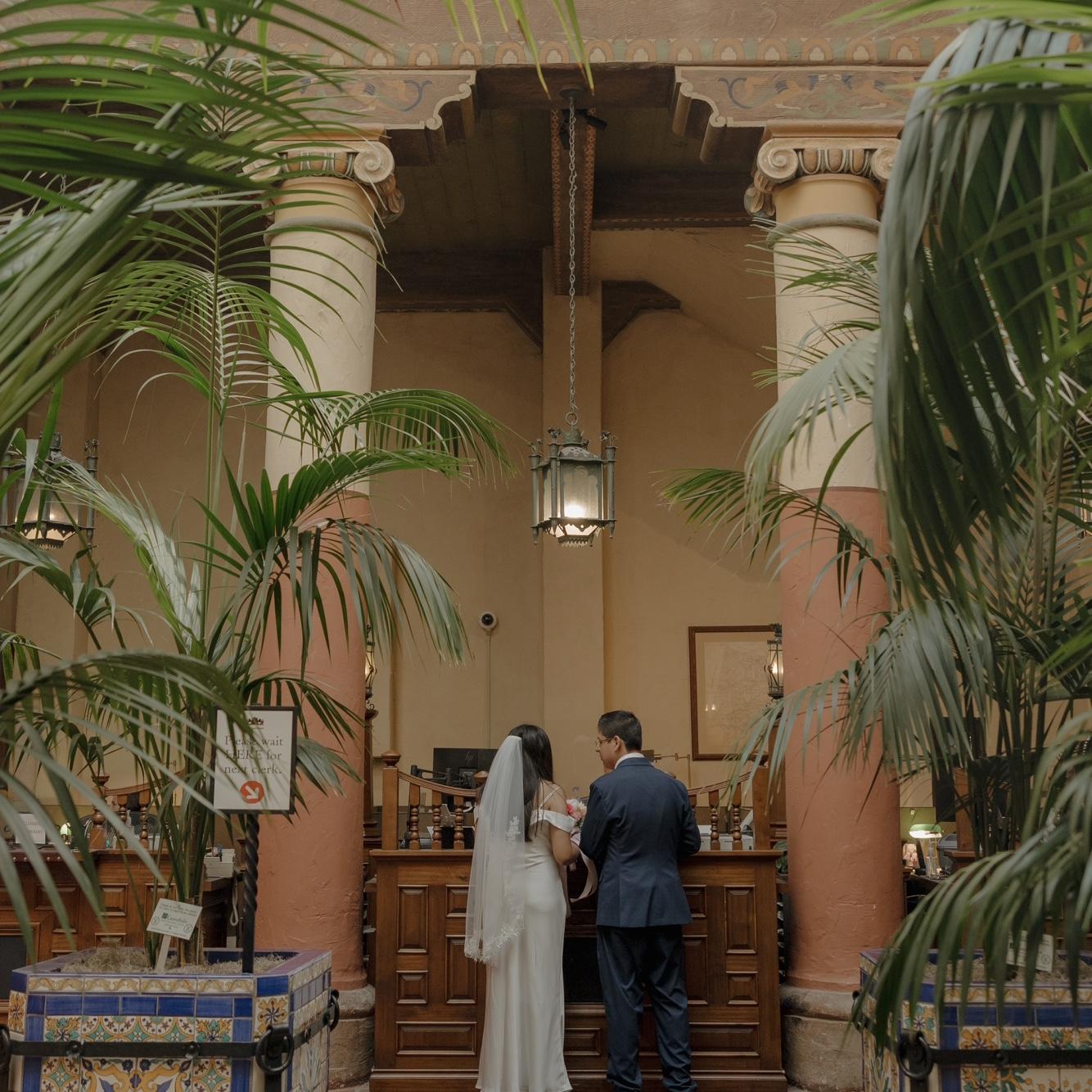 Santa Barbara courthouse, the day we got married (courthouse style) 2025. Boda civil en Santa Barbara 2025