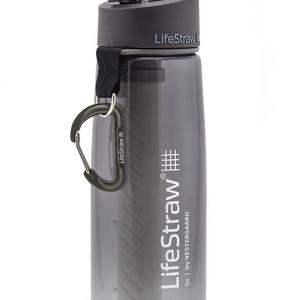 LifeStraw Go Water Filter Bottle with 2-Stage Integrated Filter Straw for Hiking, Backpacking, and Travel, Grey