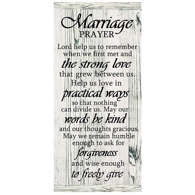 LEJHOME Marriage Prayer Wood Plaque - Wedding Prayer Gifts Wall Hanging Decoration - Lord Help Us to Remember When We First Met - Bridal Shower Gifts for Couple, Bride and Wife