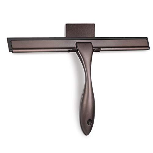 HIWARE All-Purpose Shower Squeegee for Shower Doors, Bathroom, Window and Car Glass - Bronze, Stainless Steel, 14 Inches