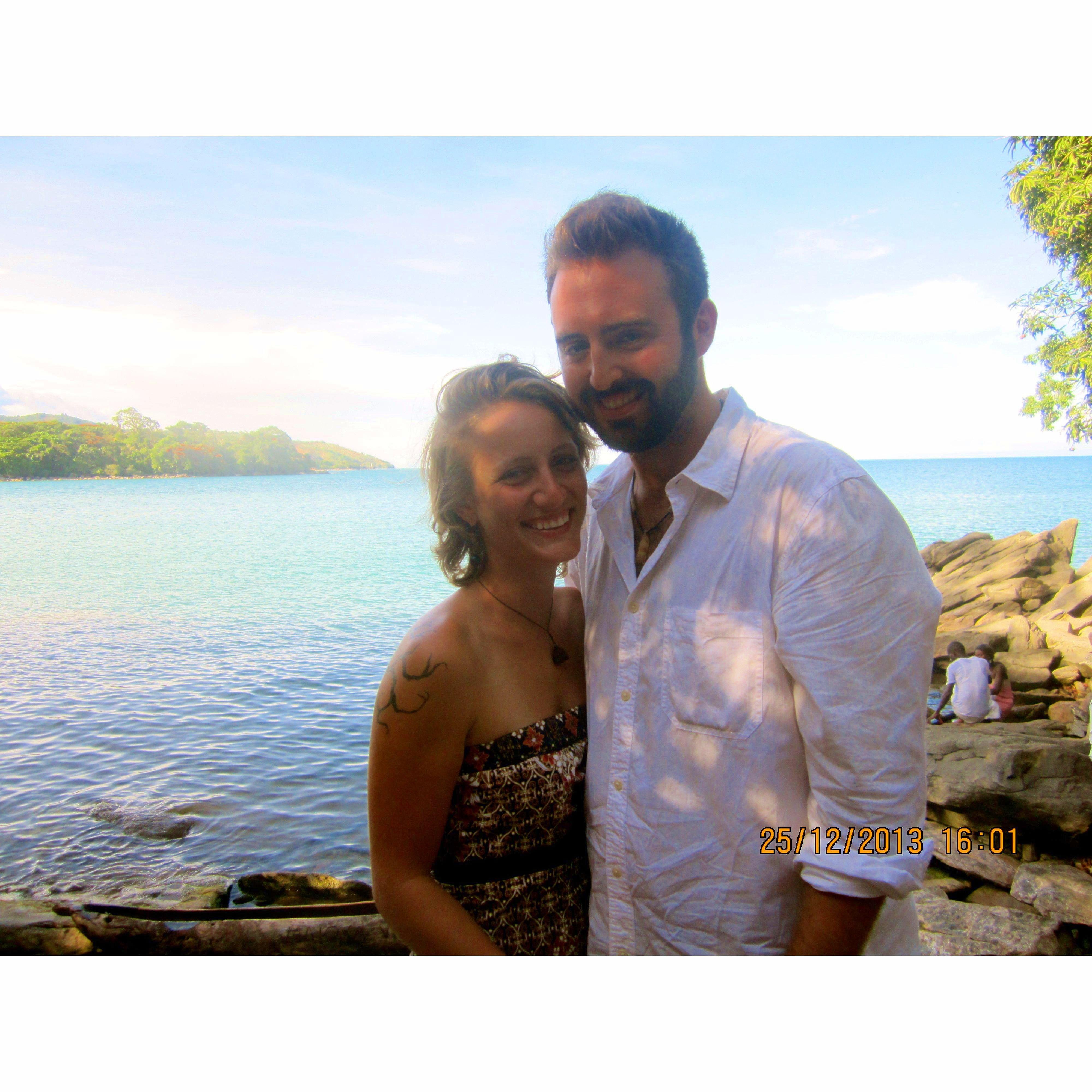 Babies! Our first Christmas as a couple; spent on the shores of Nkhata Bay, Lake Malawi, Malawi, Africa. (December 2013)