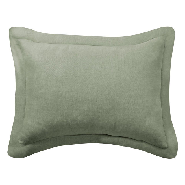 Washed Linen Sage Green Standard Sham with Flange - Levtex Home