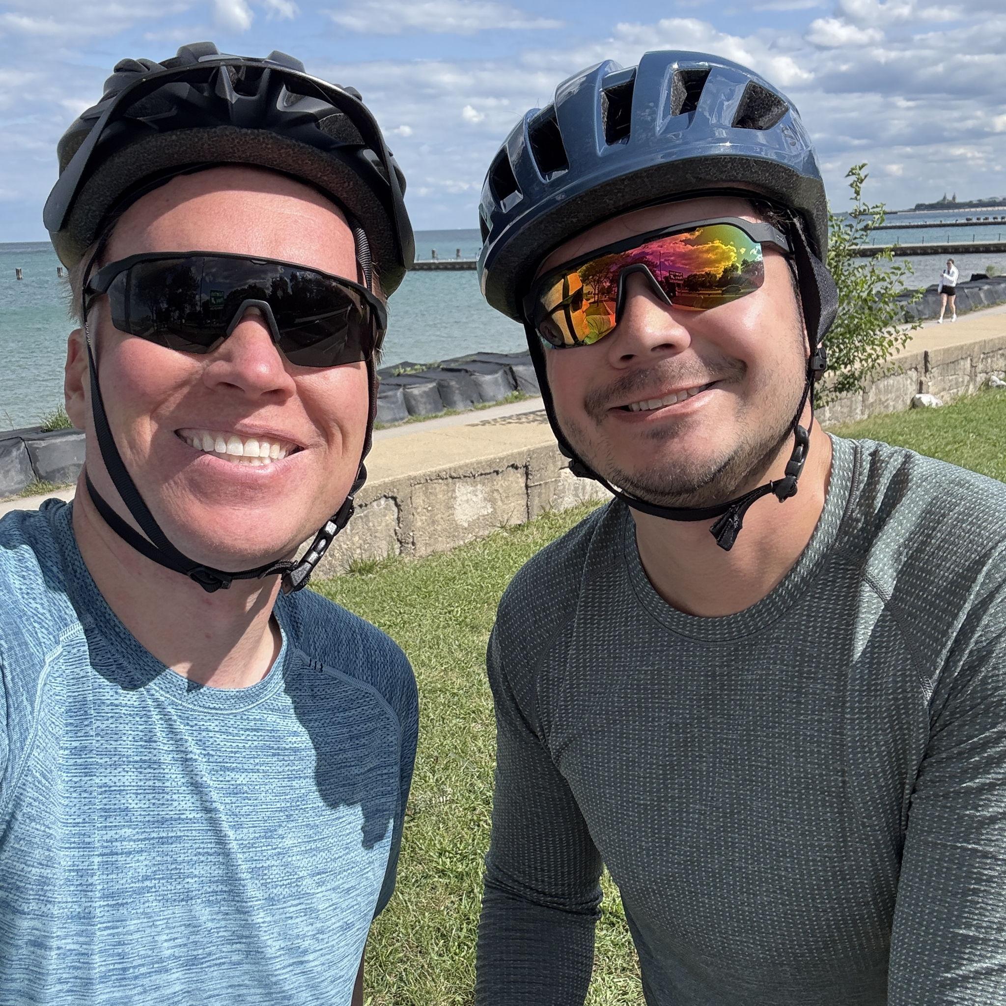 Training for our 100 mile century ride to Wisconsin and back!