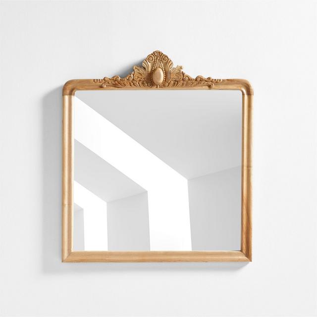 Levon Natural Carved Wood Wall Mirror