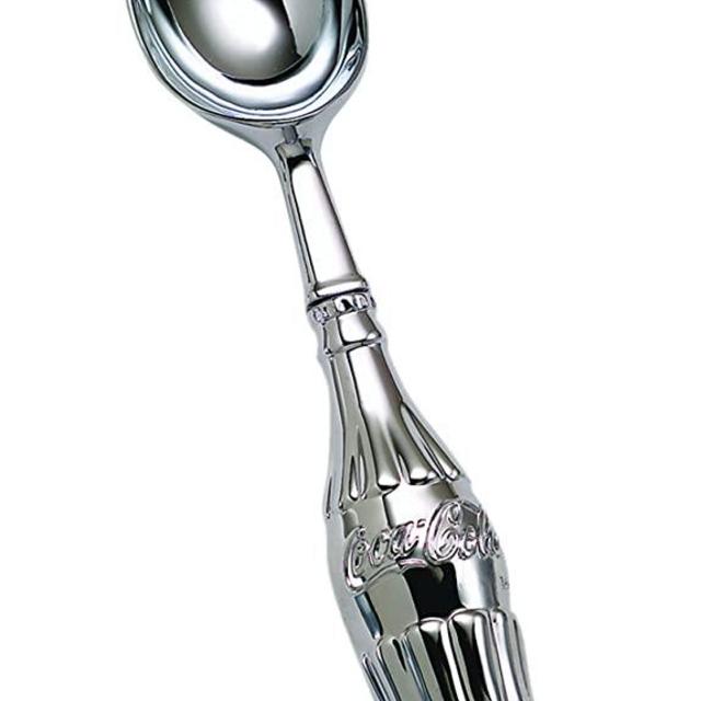 TableCraft Coca-Cola CC308 Ice Cream Scoop with Contour Bottle Handle and Chrome Plated Metal, Red