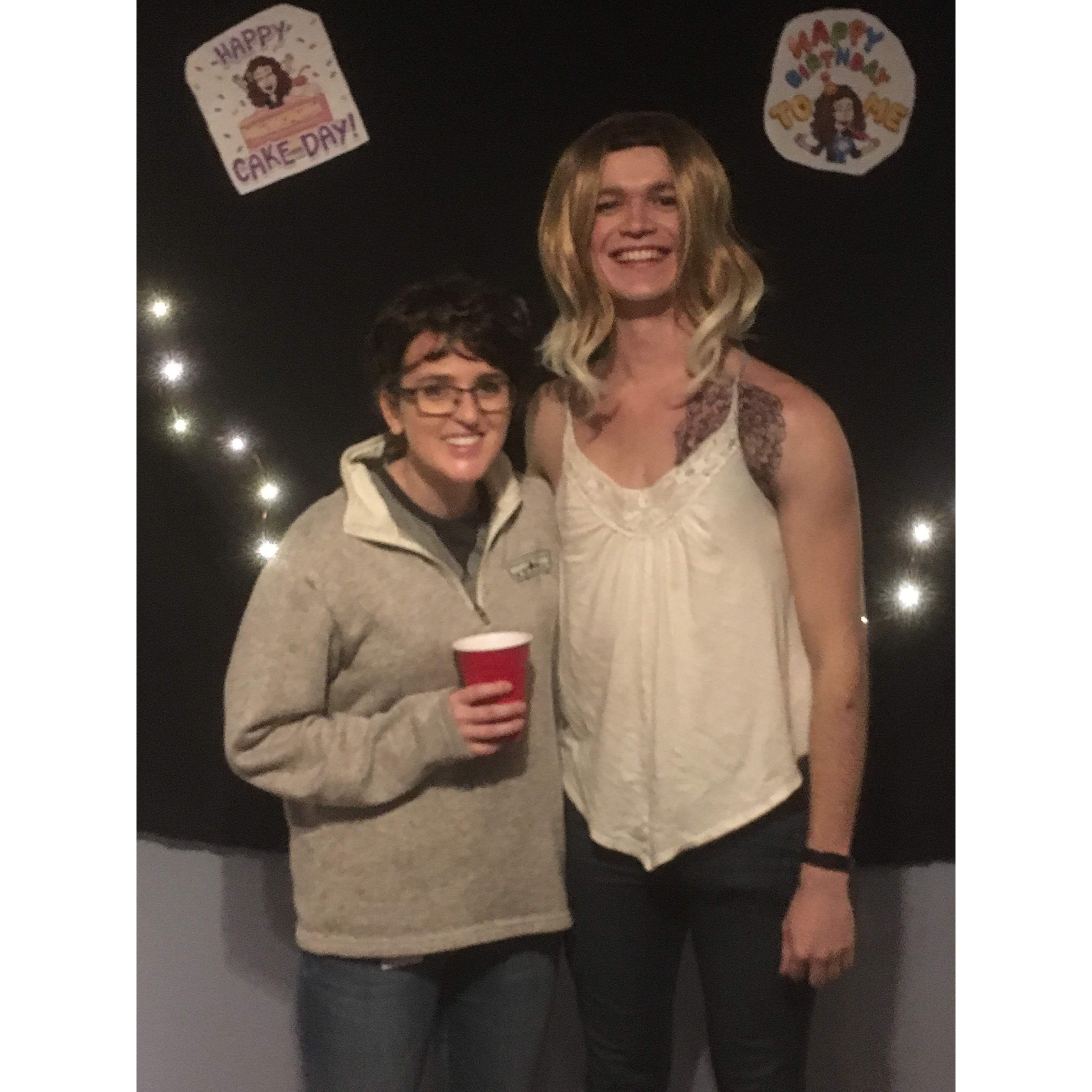 Our first outing as a couple... dressed as each other.