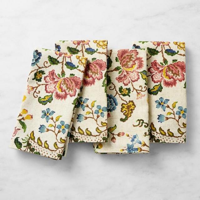 Williams Sonoma - Provencal Floral Napkins, Set of 4, Multi Colored