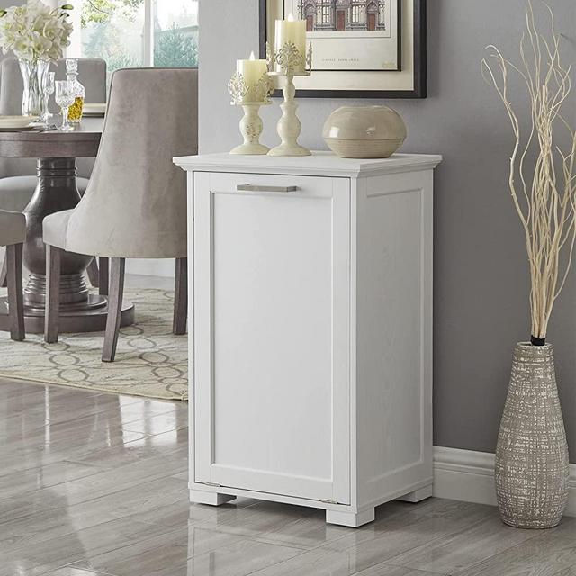 Old Captain Tilt-Out Laundry Sorter Cabinet/Wooden Tilt Out Trash Cabinet，with Negative ion and deodorizing Function to Ensure The Cleanliness of The Kitchen Trash can(white)