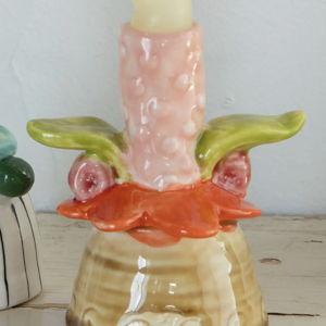 Stoneware Taper Candle Holder (Cream) from Natural Life