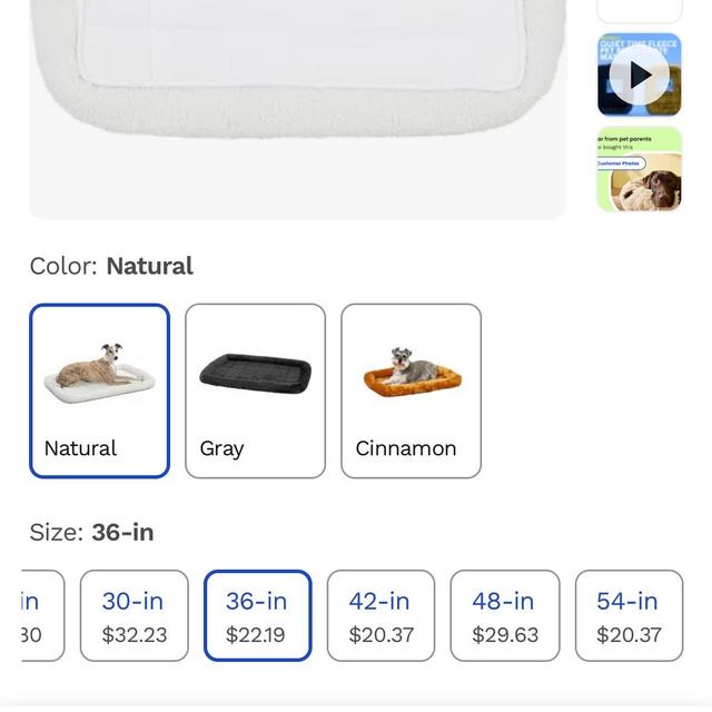 MIDWEST Quiet Time Fleece Dog Crate Mat, Natural, 36-in - Chewy.com