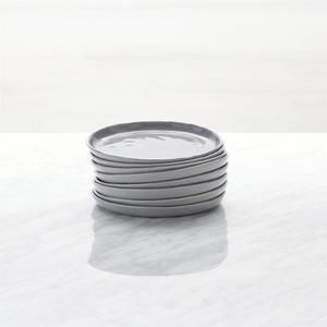 Mercer Grey Round Appetizer Plates, Set of 8