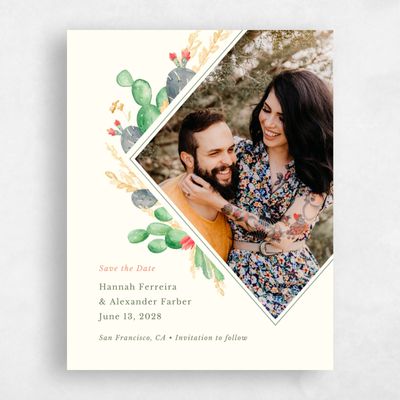 Beige Destination Wedding Save the Date - Aurora Portrait